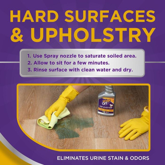 Urine Off Espray Eliminador de Manchas y Olores de Orina para Gatos y Gatitos - Ecológico, Inodoro, Previene Marcaje 500 ml 3