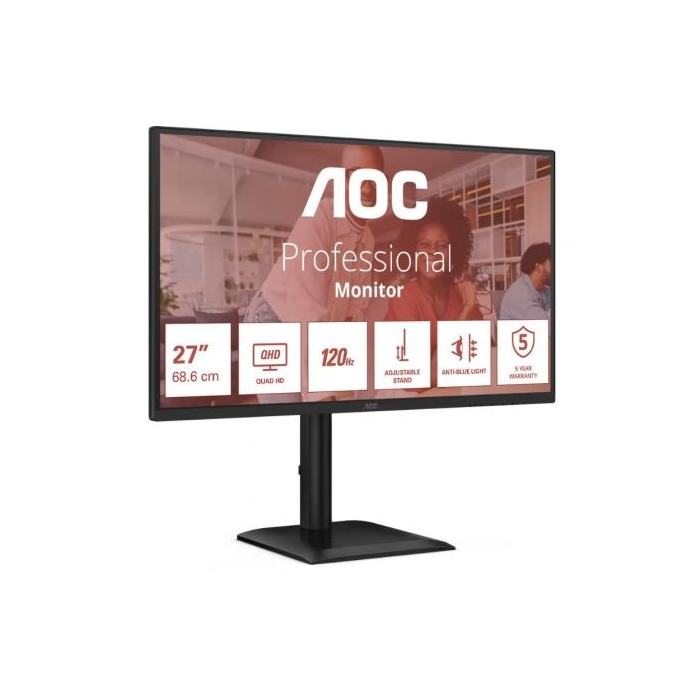AOC Q27E4U 68,6cm (27") 2560x1440 Quad HD IPS 120Hz HDMI+DP+USB Negro