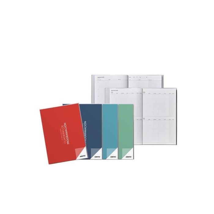 Additio Cuaderno de Programación A4 para Profesorado, 96 Páginas PVC, Colores Surtidos