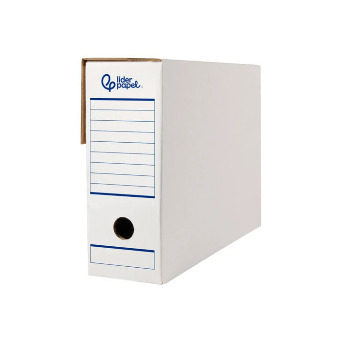 Liderpapel Caja de Archivo Definitivo Automática Folio Cartón Reciclado Blanco Lomo 100 mm Montaje Automático 360x100x255mm 3