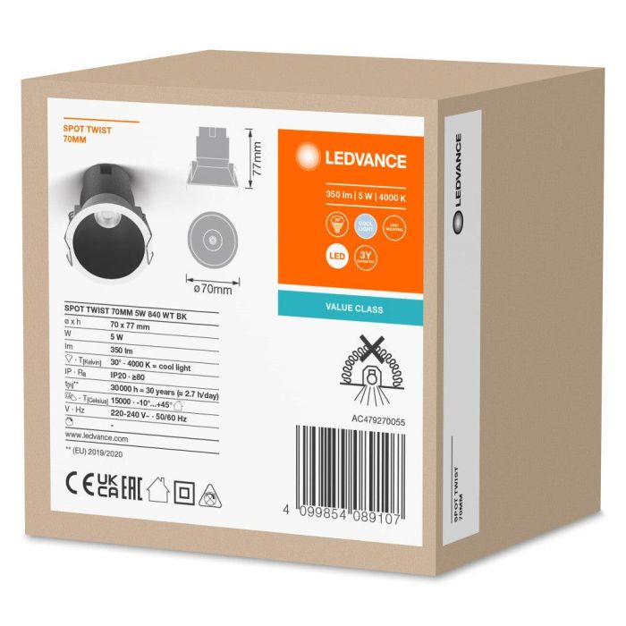 [LVE-4099854089107] Foco LED Ledvance   5W 350Lm 4000K 30º IP20/IP20 - Blanco Natural 1
