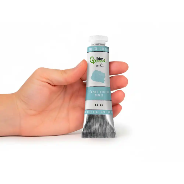Liderpapel Pintura Gouache/Témpera Tubo de Aluminio 60 ml Color Azul Turquesa 4