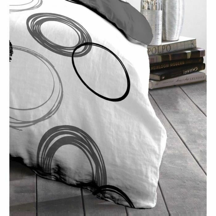 Juego de funda nórdica HOME LINGE PASSION Audace Gris Gris claro 140 x 200 cm 1