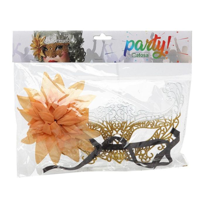 Mascara Dorado Brillante Veneciano para Disfraz de Época 1