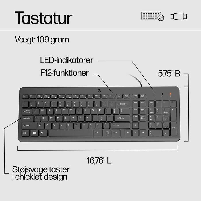 Teclado y Ratón HP 150 Negro QWERTY Qwerty US 12 Teclado y Ratón HP 150 Negro QWERTY Qwerty US 12