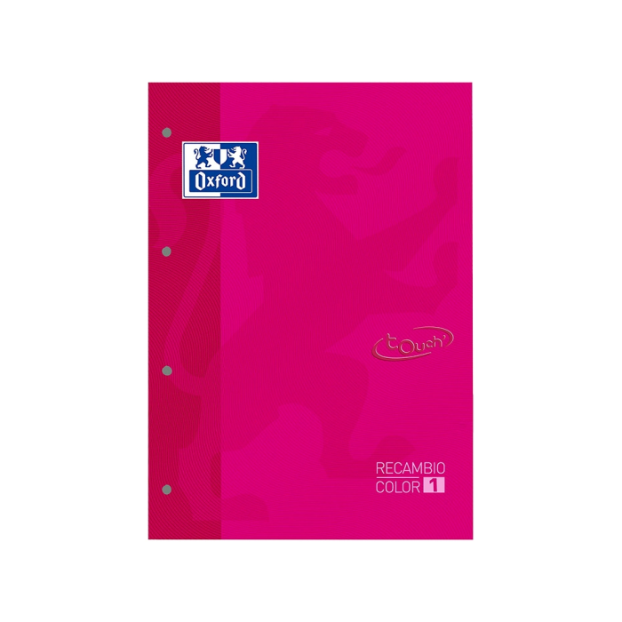 Oxford Recambio Color 1 Din A4+ 80 Hojas 90 gr Cuadriculado 5 mm Tapa Blanda 4 Taladros Fucsia 1