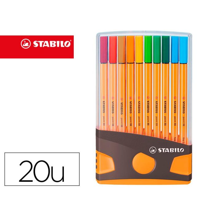 Stabilo Rotuladores Point 88 C-Surtidos Estuche Colorparade Antracita Naranja 20 Ud