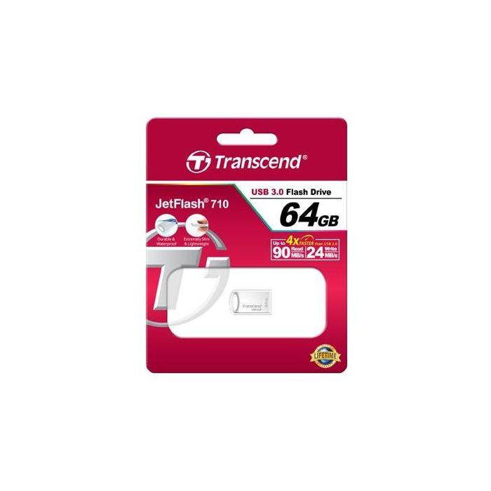 Transcend JetFlash 710S 64GB USB 3.2 Gen 1 (3.1 Gen 1) Plata