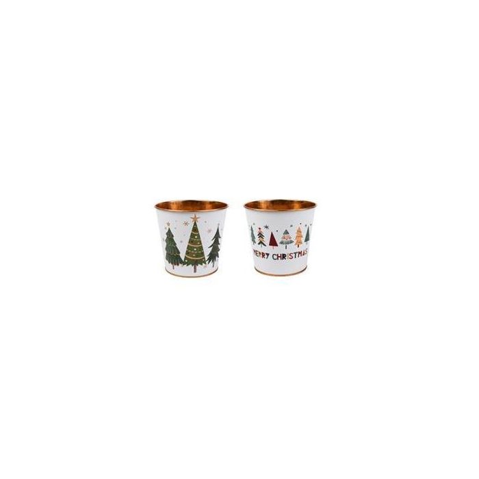 DKD Home Decor Caja de Metal Navidad Tradicional Multicolor 13.5x13.5x12 cm (Pack 12 Unidades Surtidas)