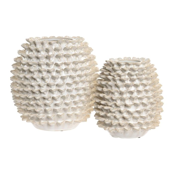 Jarron Shabby DKD Home Decor Blanco 25 x 25 x 25 cm (2 Unidades) 3