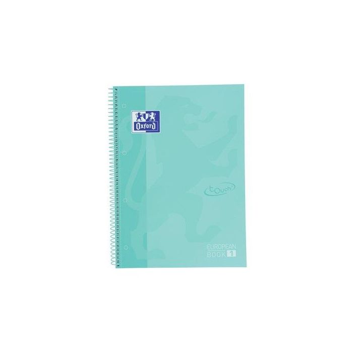 Bloc Oxford School Eu.Book 1 Touch Micro.Tapa Extra A4+ 80H Cuadric.5X5 90G Ice Mint Pastel (Set de 5)