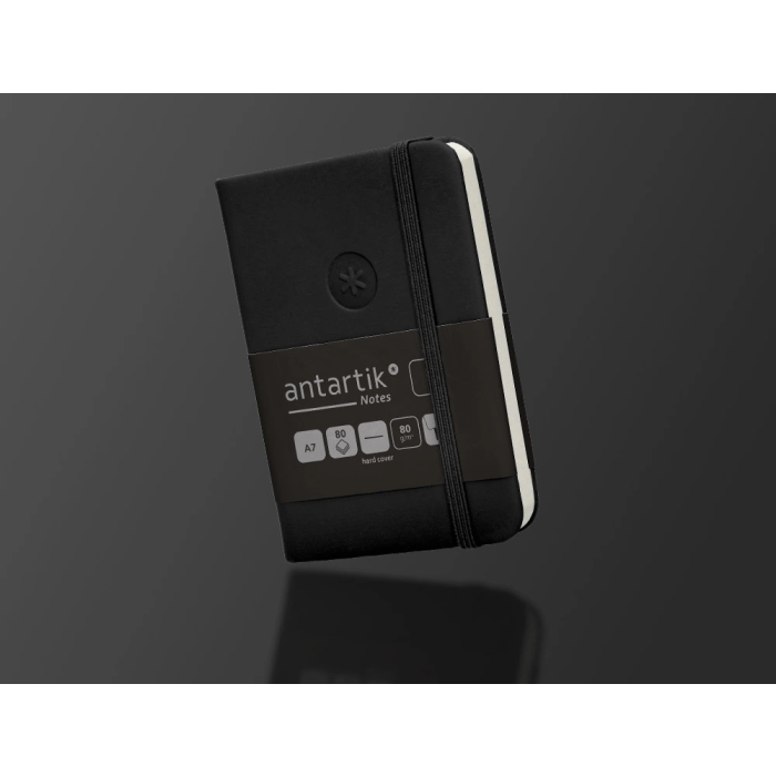 Antartik Cuaderno A7 Tapa Dura Negro Hojas Lisas 80 Hojas 80gr FSC con Gomilla Bolsillo Marcapáginas 9