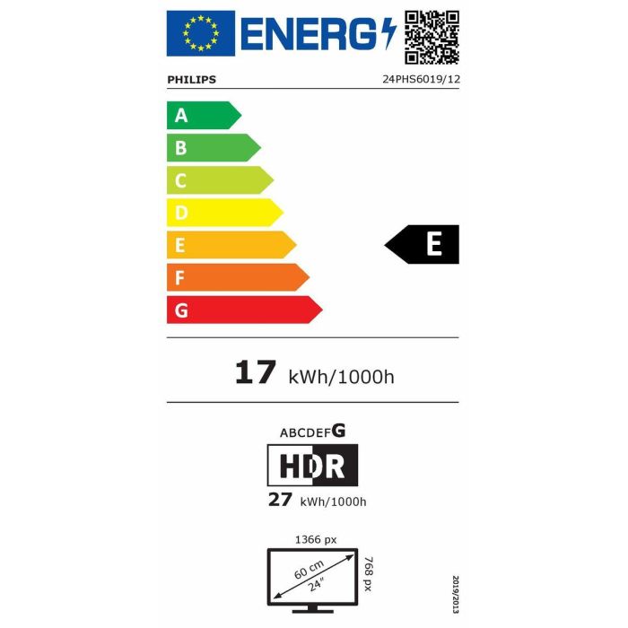 Televisor Philips 24PHS6019 24"/ HD/ Smart TV/ WiFi/ Negra 1 Televisor Philips 24PHS6019 24"/ HD/ Smart TV/ WiFi/ Negra 1
