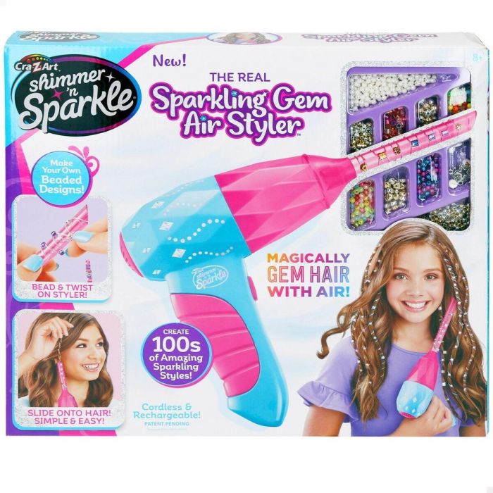 Shimmer N Sparkle Estudio Moldeador con Aire para el Pelo, Kit para Añadir Preciosas Gemas al Cabello, Edad Recomendada +8 Años 0 Shimmer N Sparkle Estudio Moldeador con Aire para el Pelo, Kit para Añadir Preciosas Gemas al Cabello, Edad Recomendada +8 Años 0