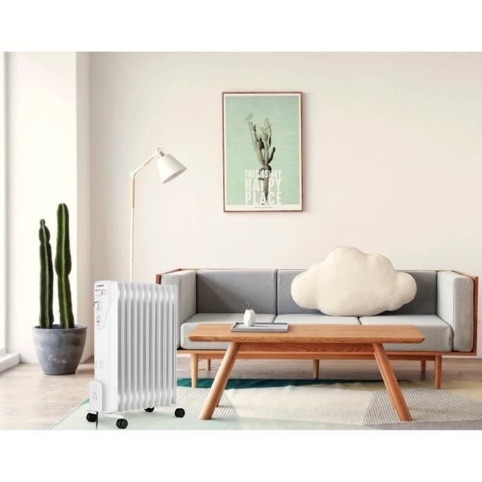 Oceanic Radiador Eléctrico de Aceite 2500W, 3 Potencias, 11 Elementos, Blanco, Móvil para Cualquier Habitación 5 Oceanic Radiador Eléctrico de Aceite 2500W, 3 Potencias, 11 Elementos, Blanco, Móvil para Cualquier Habitación 5