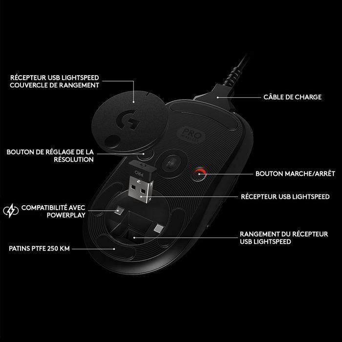 Logitech PRO Wireless Gaming Mouse, RF Wireless, Lithium Polymer (LiPo), Black 4 Logitech PRO Wireless Gaming Mouse, RF Wireless, Lithium Polymer (LiPo), Black 4