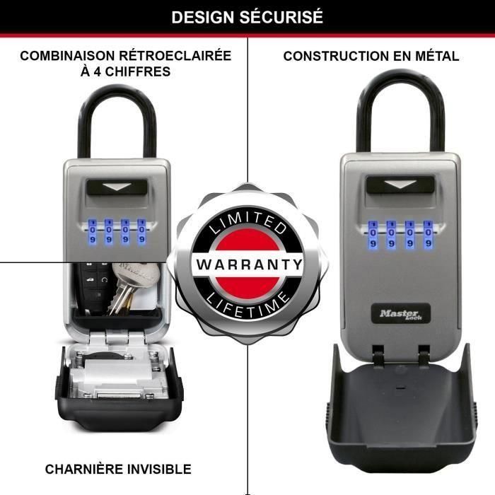 MASTER LOCK Caja de llave segura retroiluminada - Mango 3 MASTER LOCK Caja de llave segura retroiluminada - Mango 3