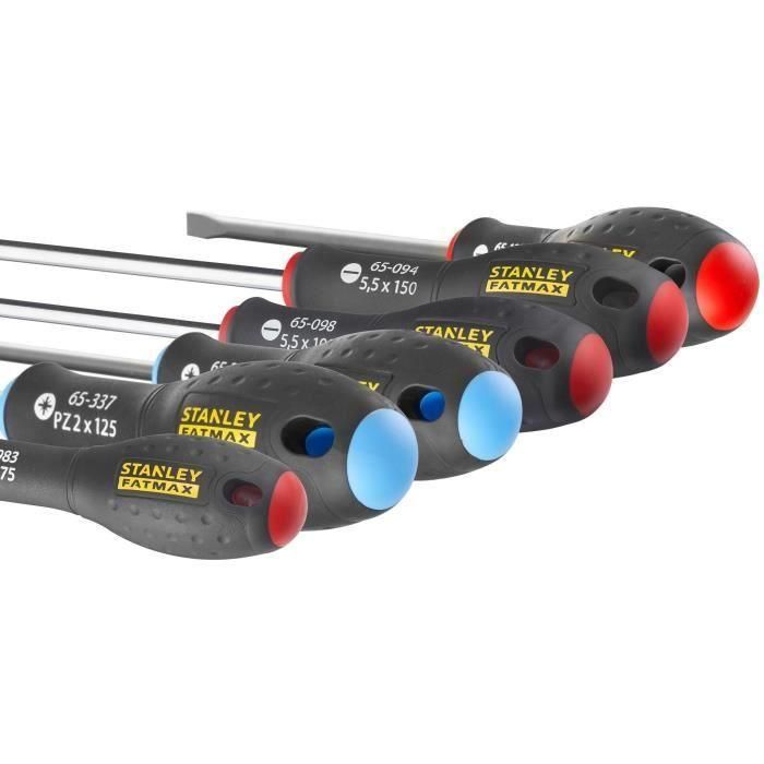 STANLEY FATMAX 0-65-428 Juego de 6 Destornilladores para Electricista y Mecánico con Puntas Pozidriv 2 STANLEY FATMAX 0-65-428 Juego de 6 Destornilladores para Electricista y Mecánico con Puntas Pozidriv 2
