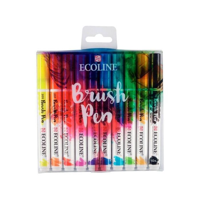 Talens Ecoline Rotuladores Brush Pen Punta Pincel C-Surtidos Estuche 10 Ud