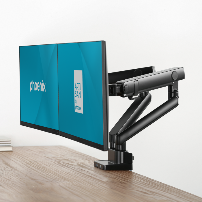 Phoenix technologies Mstand2 Brazo Articulado Doble Monitor Negro Mate VESA 75x75 100x100 Giratorio 360 Grados USB 6 Phoenix technologies Mstand2 Brazo Articulado Doble Monitor Negro Mate VESA 75x75 100x100 Giratorio 360 Grados USB 6