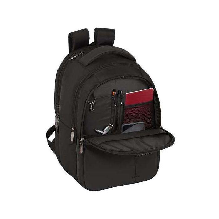 Mochila para Portátil y Tablet con Salida USB Safta Business Negro (31 x 45 x 23 cm)