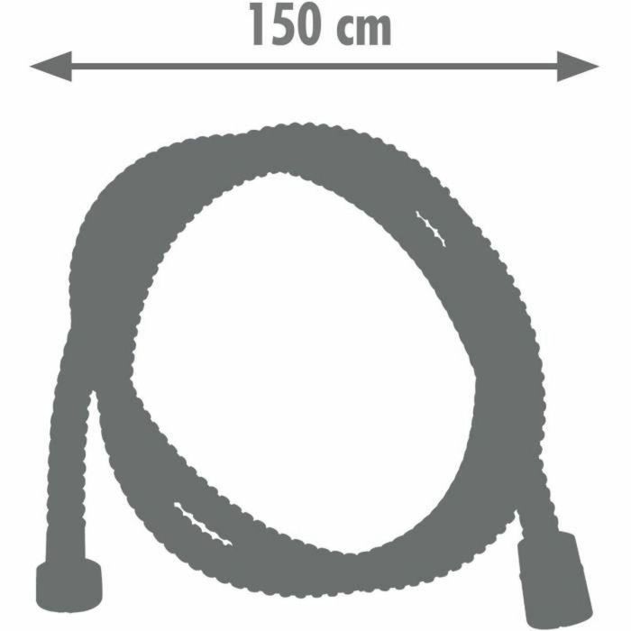 Edouard Rousseau ROU3047404226312 Manguera de Ducha Universal con Conector, Tuercas Metálicas, 1.50 m, Acero Inoxidable Cromado 1