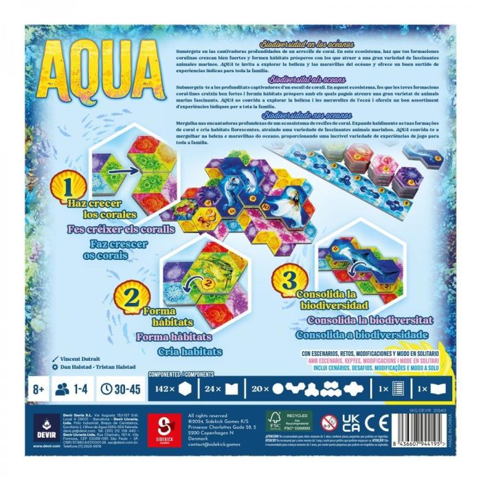 Devir Juego de Mesa Aqua - Aventura Submarina en un Arrecife de Coral para 1-4 Jugadores 2 Devir Juego de Mesa Aqua - Aventura Submarina en un Arrecife de Coral para 1-4 Jugadores 2
