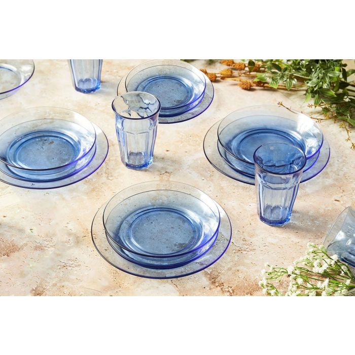 Duralex Vajilla Marine Lys 12 piezas, Platos Llano 23.5 cm, Hondo 19.5 cm, Postre 19 cm (2 Unidades) 3