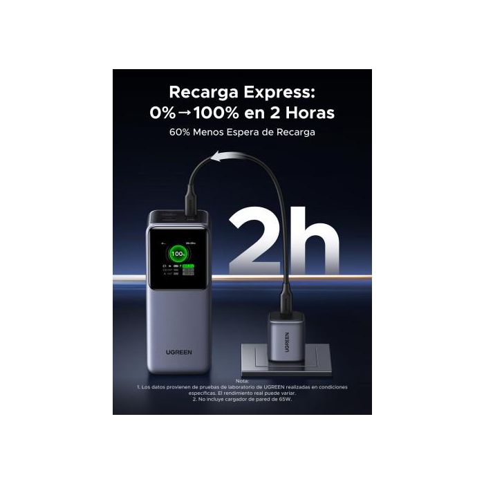 Ugreen 20000Mah 130W Fast Charging Powerbank Litio Gris 7 Ugreen 20000Mah 130W Fast Charging Powerbank Litio Gris 7