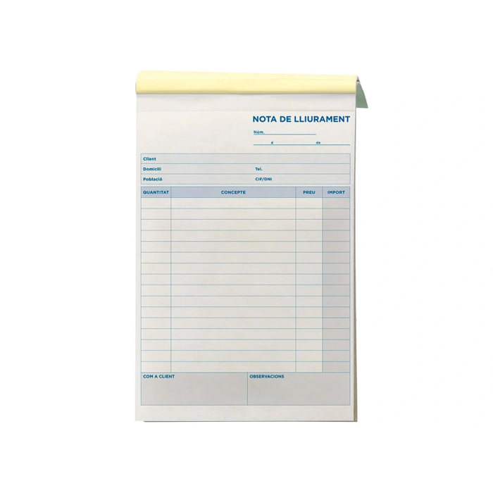 Liderpapel T226 Talonario Entregas Original y Copia, Tamaño Cuarto (144 x 210 mm), Texto en Catalán 5