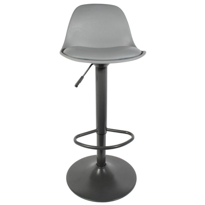 Home Deco Factory Taburete Bar Essentiel Gris Regulable en Altura 83-104 cm Diseño Moderno 1