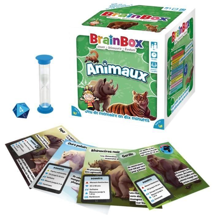 Juego de mesa - BrainBox - Animales - Juego de observación y memoria - 1 jugador o más - 8 años o más 1 Juego de mesa - BrainBox - Animales - Juego de observación y memoria - 1 jugador o más - 8 años o más 1