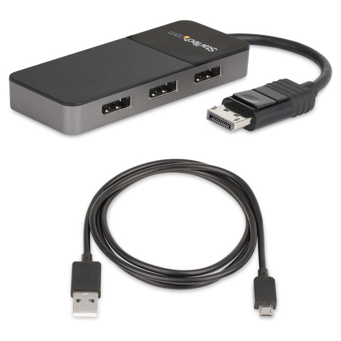 StarTech MST HUB Divisor 3 Puertos DisplayPort 1.4 a 3x DisplayPort, 8K Ultra HD, Alimentado por USB, Compatible con Windows 10