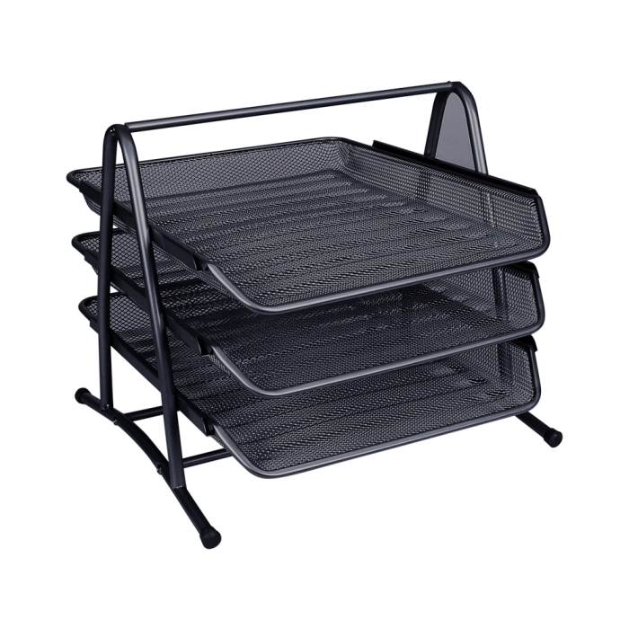 Q-connect KF00823 Bandeja Sobremesa Metalica Rejilla Negra 3 Bandas Movibles 350x278x275 mm Q-connect KF00823 Bandeja Sobremesa Metalica Rejilla Negra 3 Bandas Movibles 350x278x275 mm