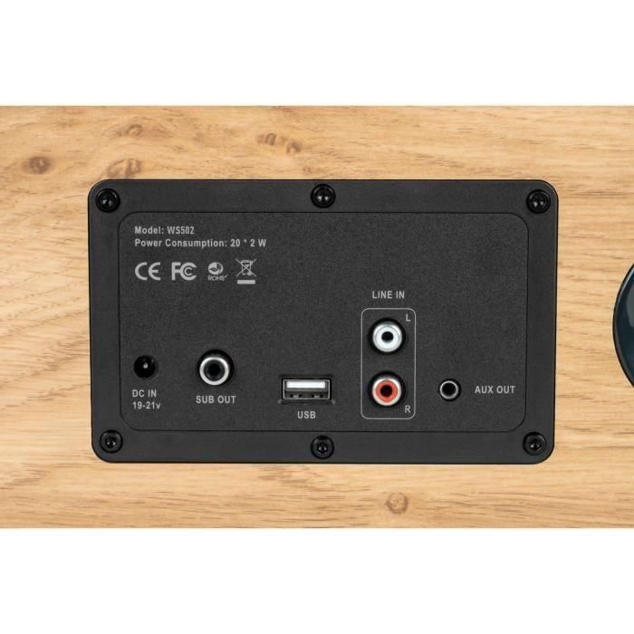 Thomson WS502 Altavoz de Audio Residencial de Madera con Bluetooth 5.0, 100W, RCA, USB, AUX-IN 5 Thomson WS502 Altavoz de Audio Residencial de Madera con Bluetooth 5.0, 100W, RCA, USB, AUX-IN 5