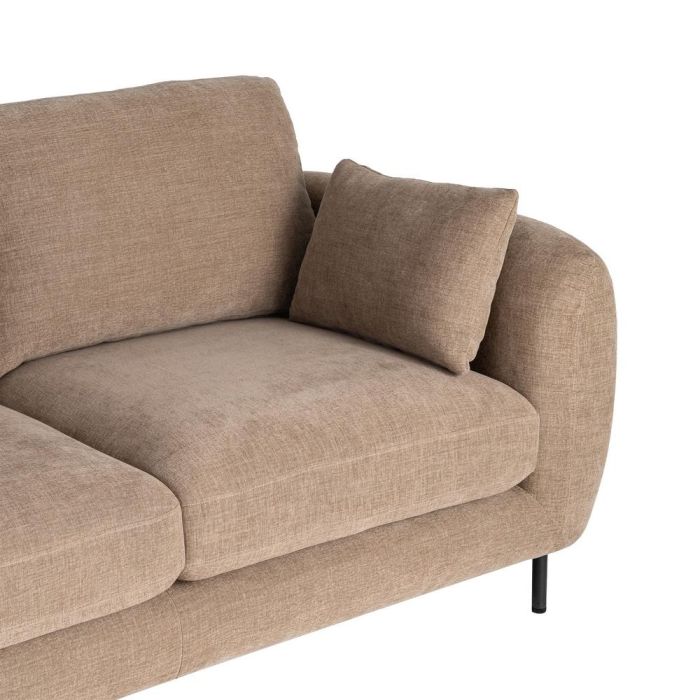 Sofá 2 Plazas Marrón Claro Tejido-Metal 189 X 92 X 88 cm