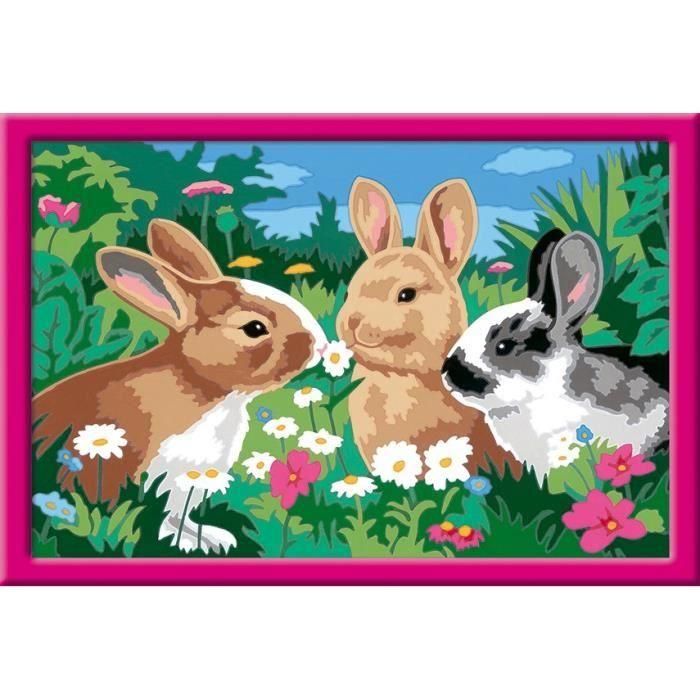 CreArt Kids - Conejos en el prado (31 x 21 cm), kit de pintura por números, a partir de 9 años, 25847, Ravensburger 2 CreArt Kids - Conejos en el prado (31 x 21 cm), kit de pintura por números, a partir de 9 años, 25847, Ravensburger 2