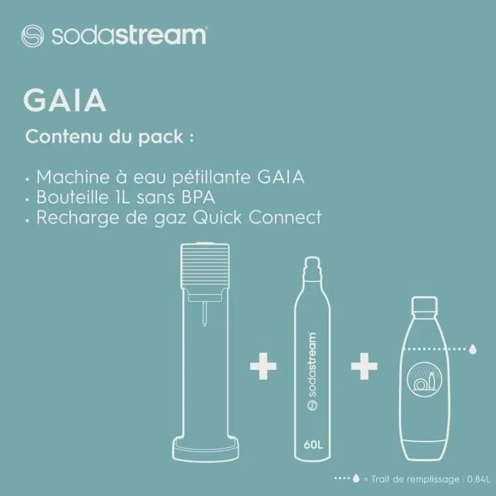 SodaStream GAIA Carbonatadora Negro Fácil de Usar Incluye Botella de Carbonatación 2