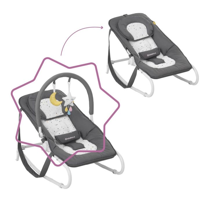 Badabulle Transat Easy Moonlight Tumbona para Bebé desde Nacimiento, 5 Posiciones Ajustables, Plegado Ultraplano y Lavable 4 Badabulle Transat Easy Moonlight Tumbona para Bebé desde Nacimiento, 5 Posiciones Ajustables, Plegado Ultraplano y Lavable 4