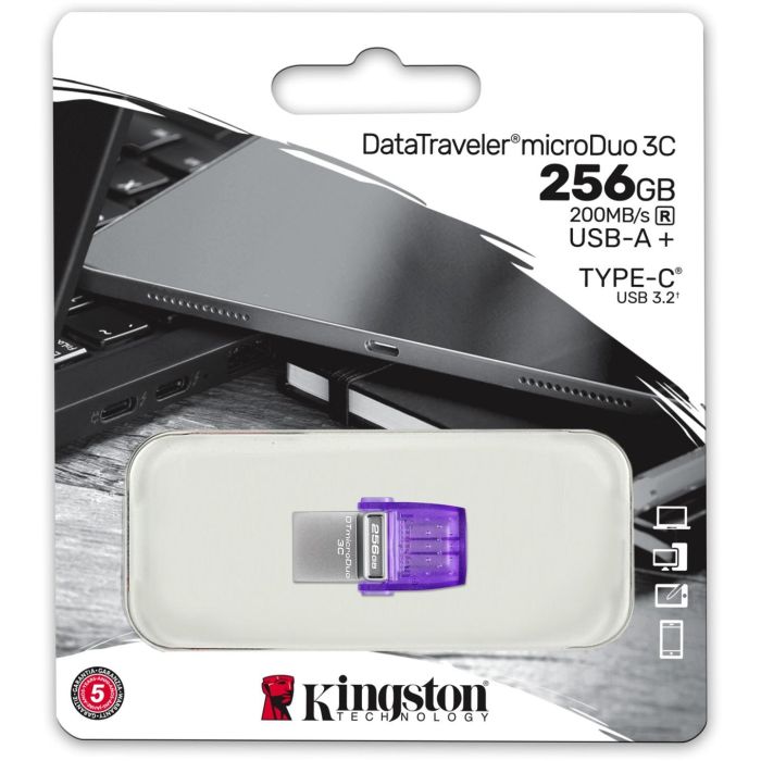 Kingston DTDUO3CG3/256GB Pendrive 256GB DataTraveler microDuo 3C USB 3.2 Gen 1 Dual Type-C/A 200 MB/s 8 Kingston DTDUO3CG3/256GB Pendrive 256GB DataTraveler microDuo 3C USB 3.2 Gen 1 Dual Type-C/A 200 MB/s 8