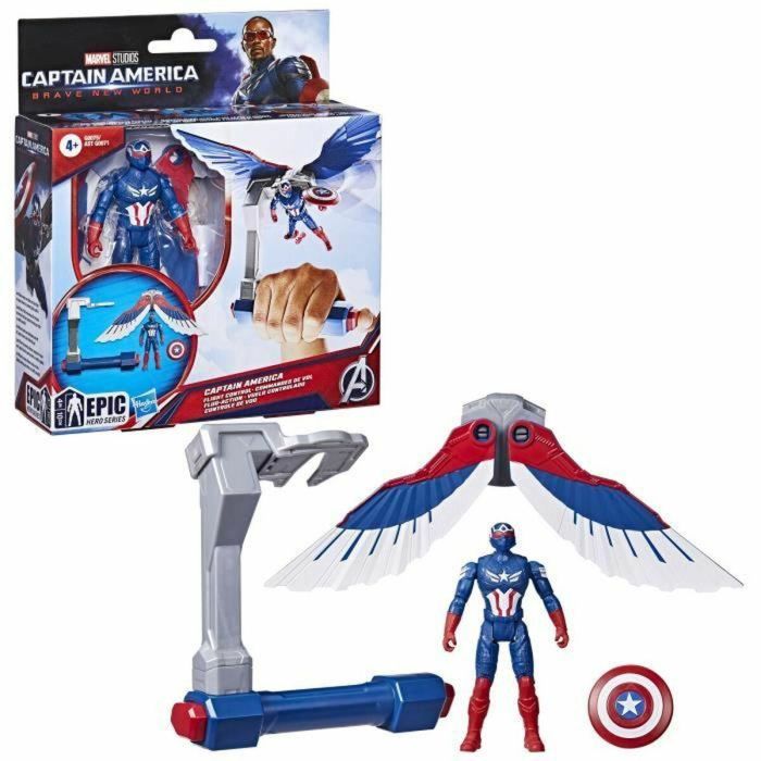 Hasbro HASG00755X0 Figura de control de vuelo Capitán América Marvel Epic Hero Series: Un mundo feliz 5