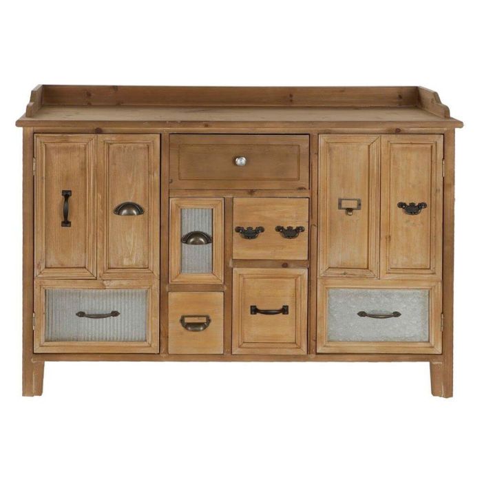 DKD Home Decor Buffet Cottage Marrón Natural Madera Metal con 5 Cajones y 2 Puertas, 116 cm Ancho 1 DKD Home Decor Buffet Cottage Marrón Natural Madera Metal con 5 Cajones y 2 Puertas, 116 cm Ancho 1