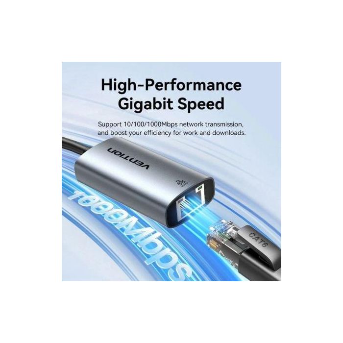Adaptador USB/USB Tipo-C - RJ45 Vention CFQHB/ 1000Mbps 1 Adaptador USB/USB Tipo-C - RJ45 Vention CFQHB/ 1000Mbps 1