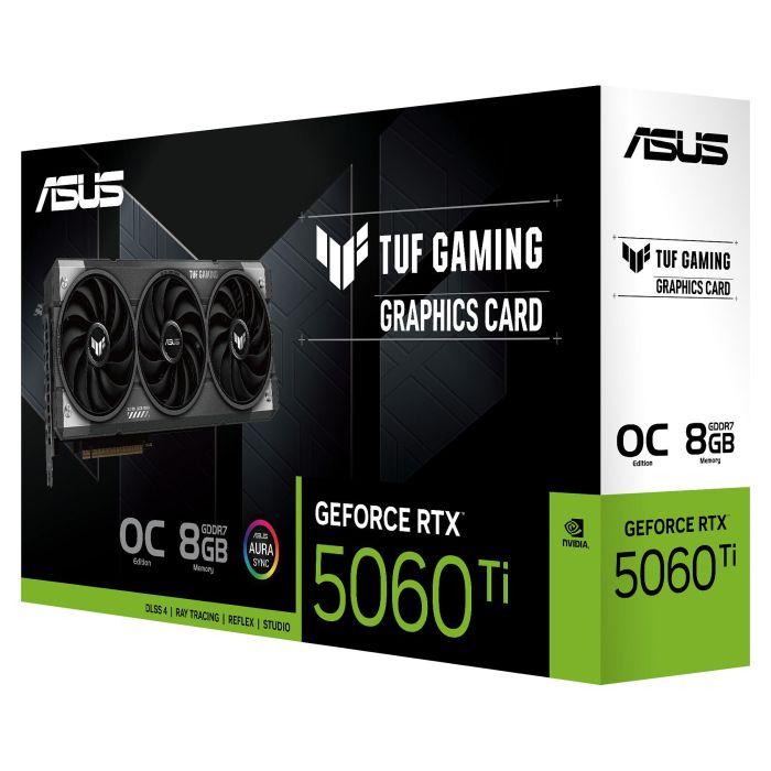 ASUS RTX 5060 Ti 8GB GDDR7 TUF Gaming OC 3Fan Tarjeta Gráfica