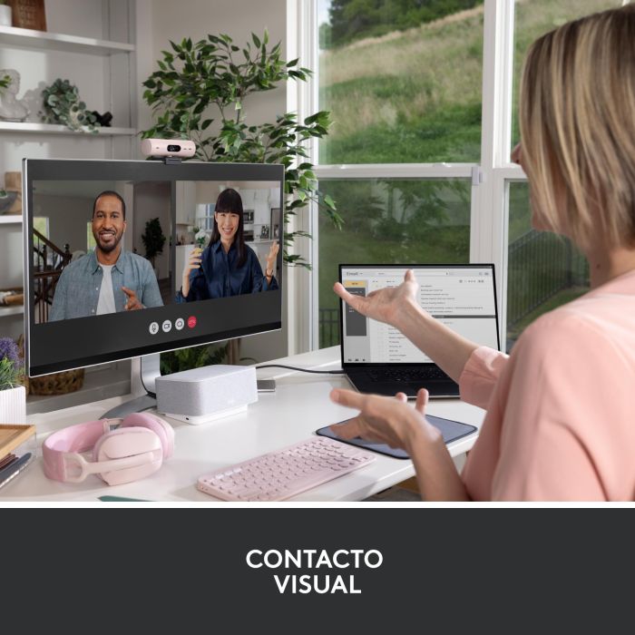 Logitech Webcam Brio 500 Rosa Full HD 1080p, 4 MP, Zoom Digital 4x, Enfoque Automático, USB-C 9