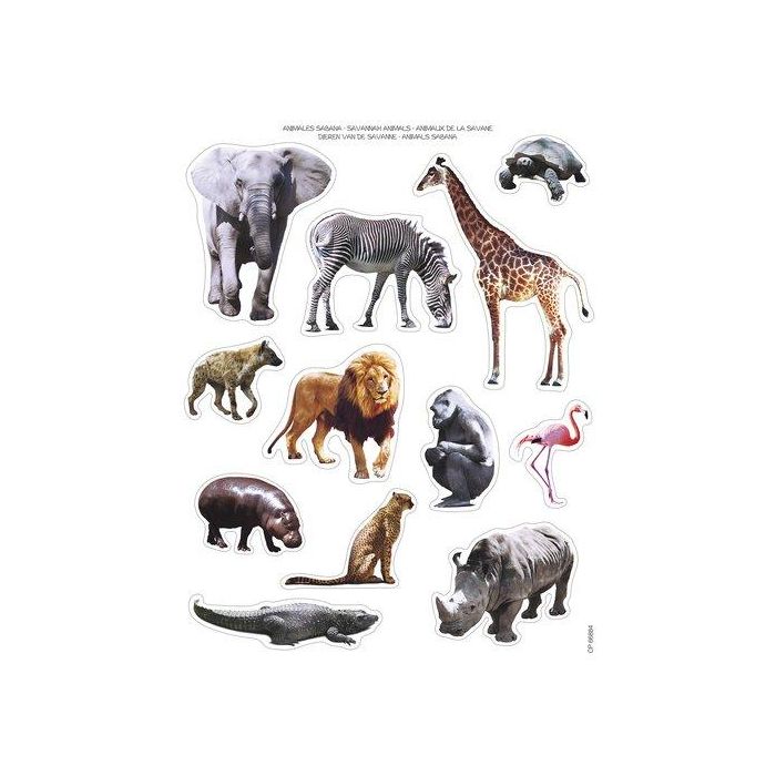 Gomets Apli Bolsa 12H Removibles Animales Sabana (16622) (Set de 5)