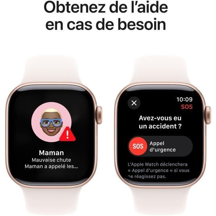 Apple Watch Series 10 GPS - 42 mm - Caja de aluminio en oro rosa - Correa deportiva color rubor claro - S/M 5