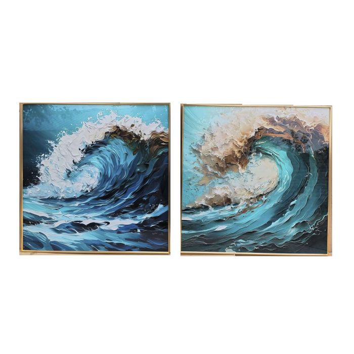 Cuadro Atlantico DKD Home Decor Azul Marron 3.5 x 80 x 80 cm (2 Unidades) Cuadro Atlantico DKD Home Decor Azul Marron 3.5 x 80 x 80 cm (2 Unidades)
