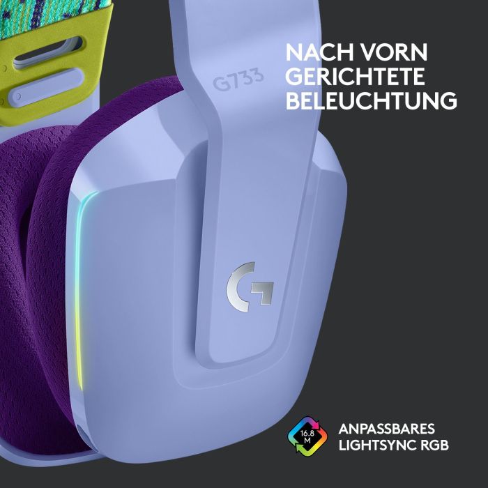 Logitech G G733 Auriculares Inalámbricos LIGHTSPEED con Micrófono para Gaming, Ligeros 278g, hasta 29h batería 14