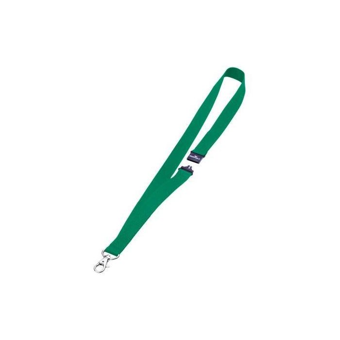 Durable Cinta Para Portanombres 44 cm x 20 mm con Cierre de Seguridad, Pack de 10 Unidades, Verde